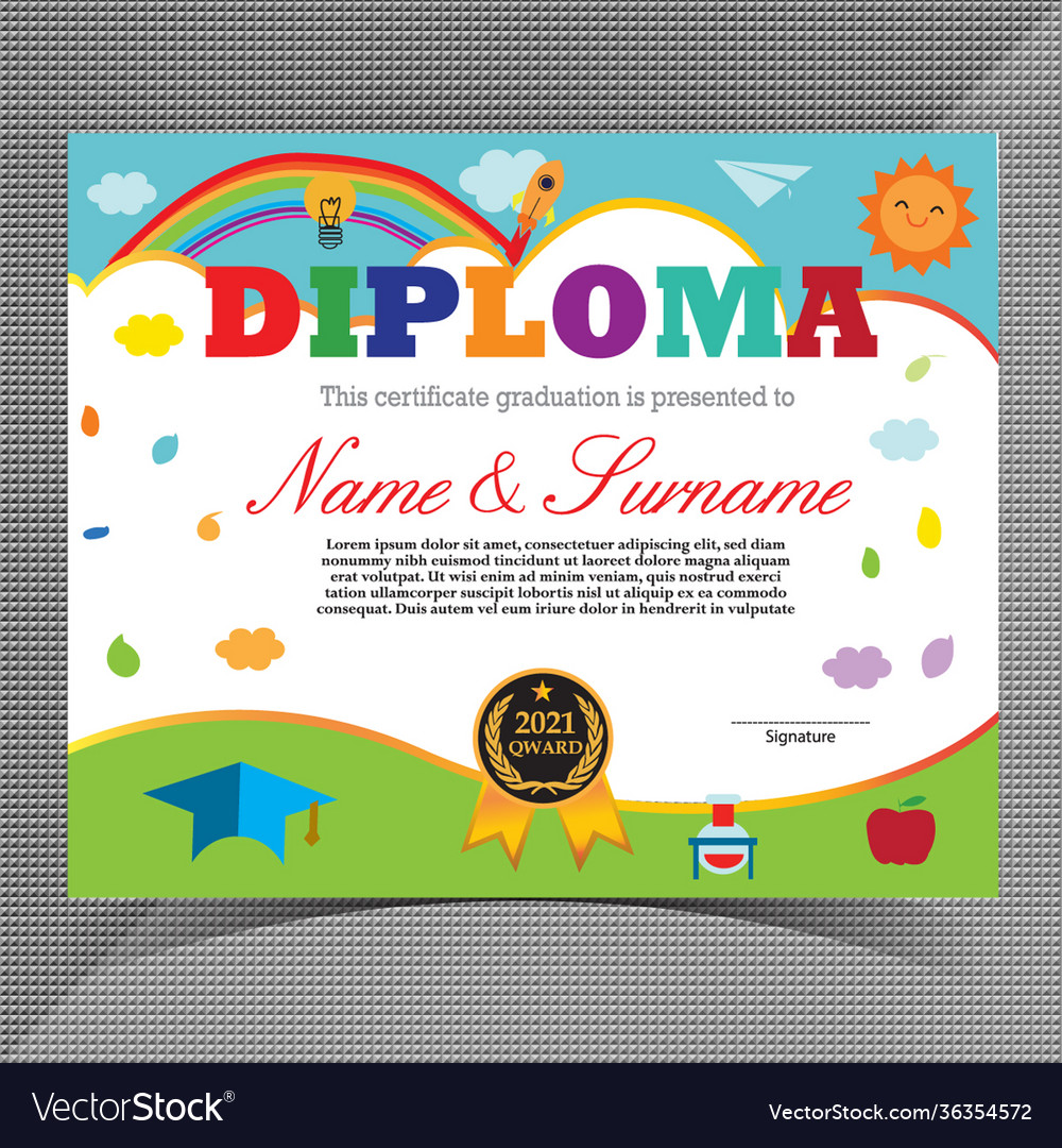 Diploma certificate award template 2 Royalty Free Vector