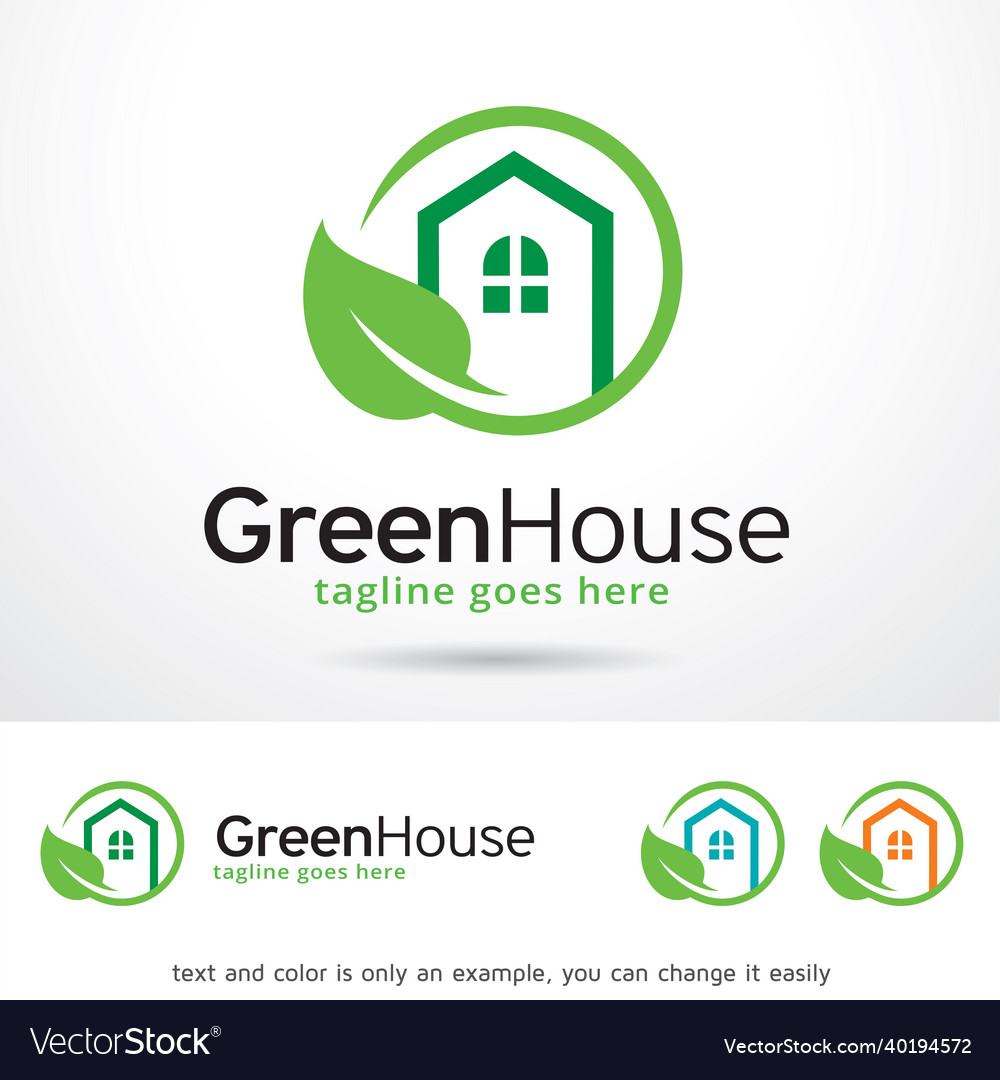 Green house logo template Royalty Free Vector Image