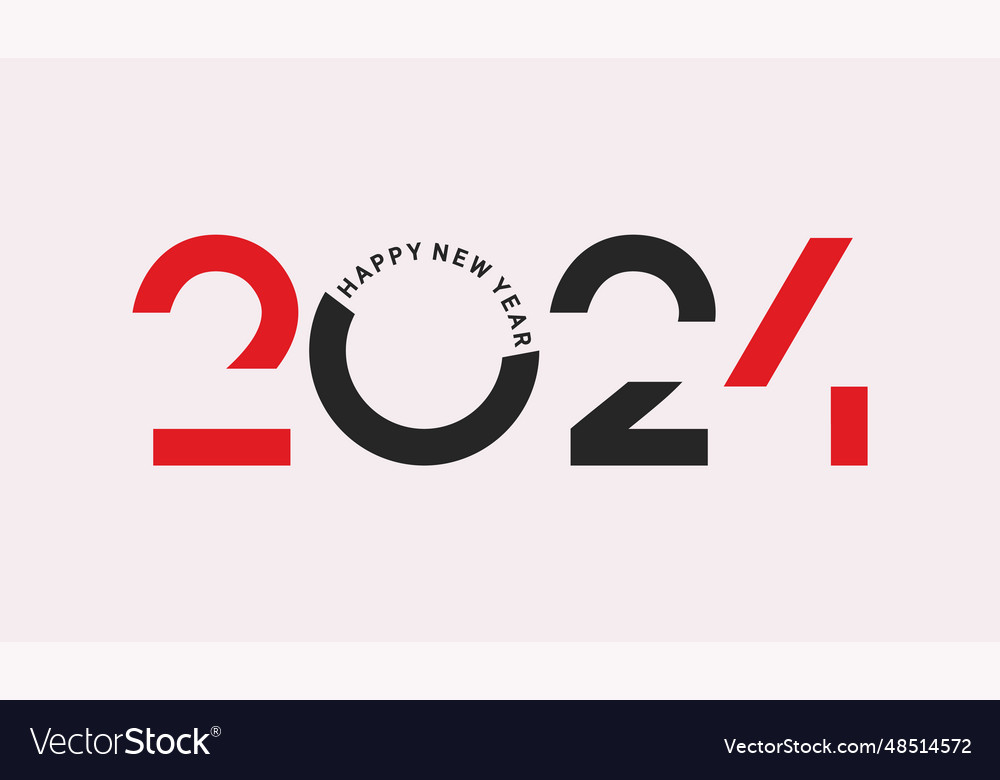 Happy new year 2024 banner poster Royalty Free Vector Image