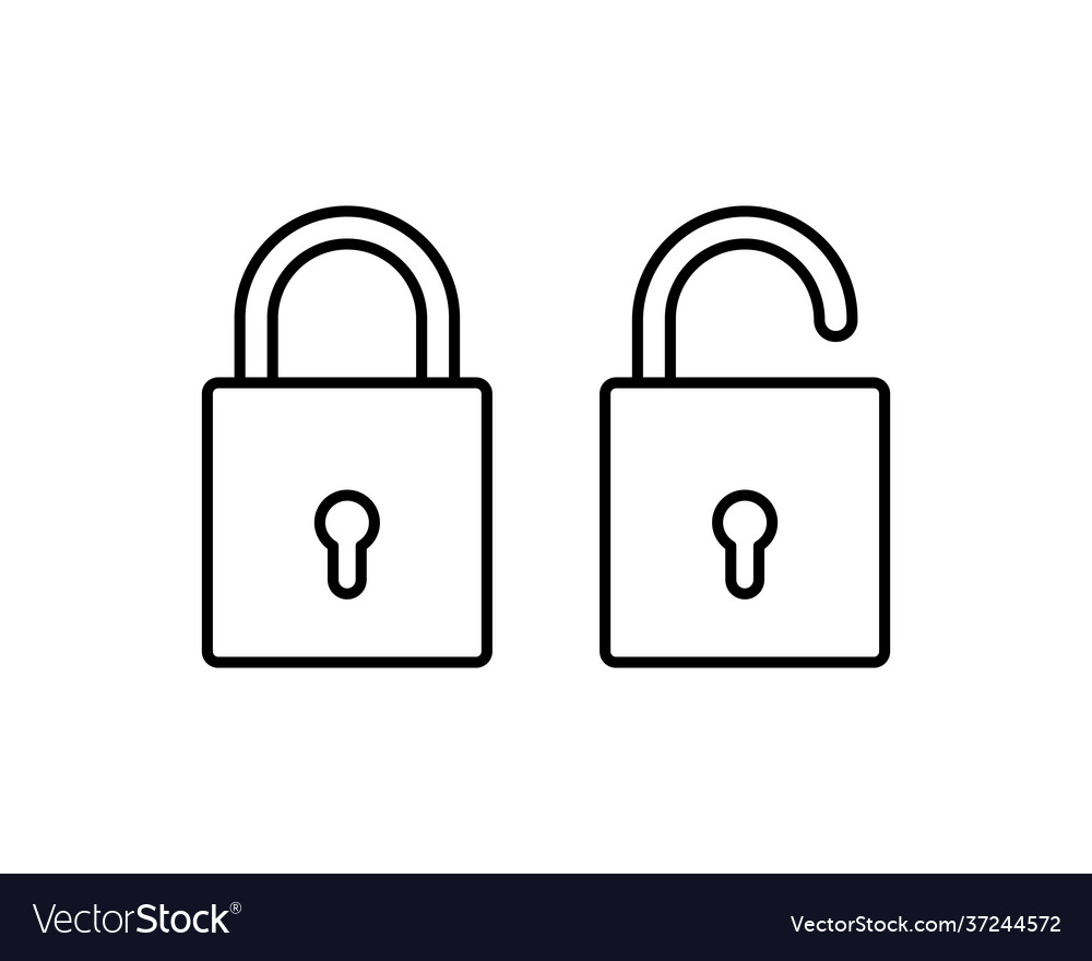 Lock icon in trendy flat style isolated on white