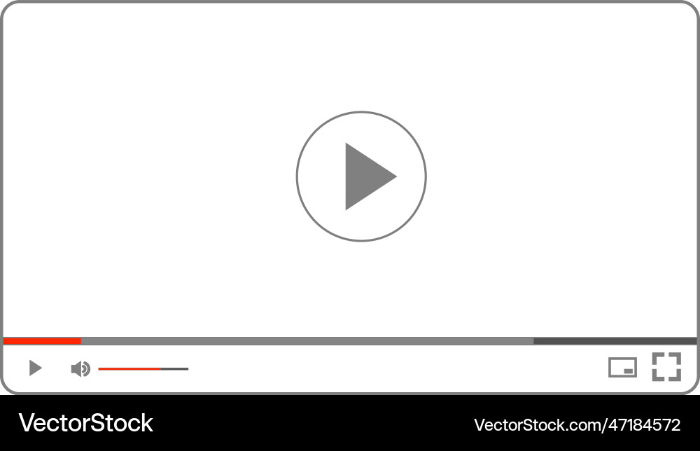 Multimedia video player with play button Vector Image