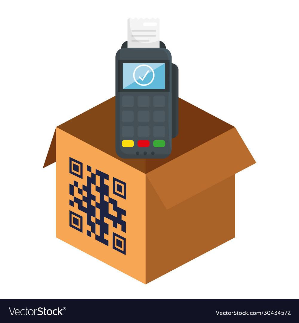 Qr code over box and dataphone design