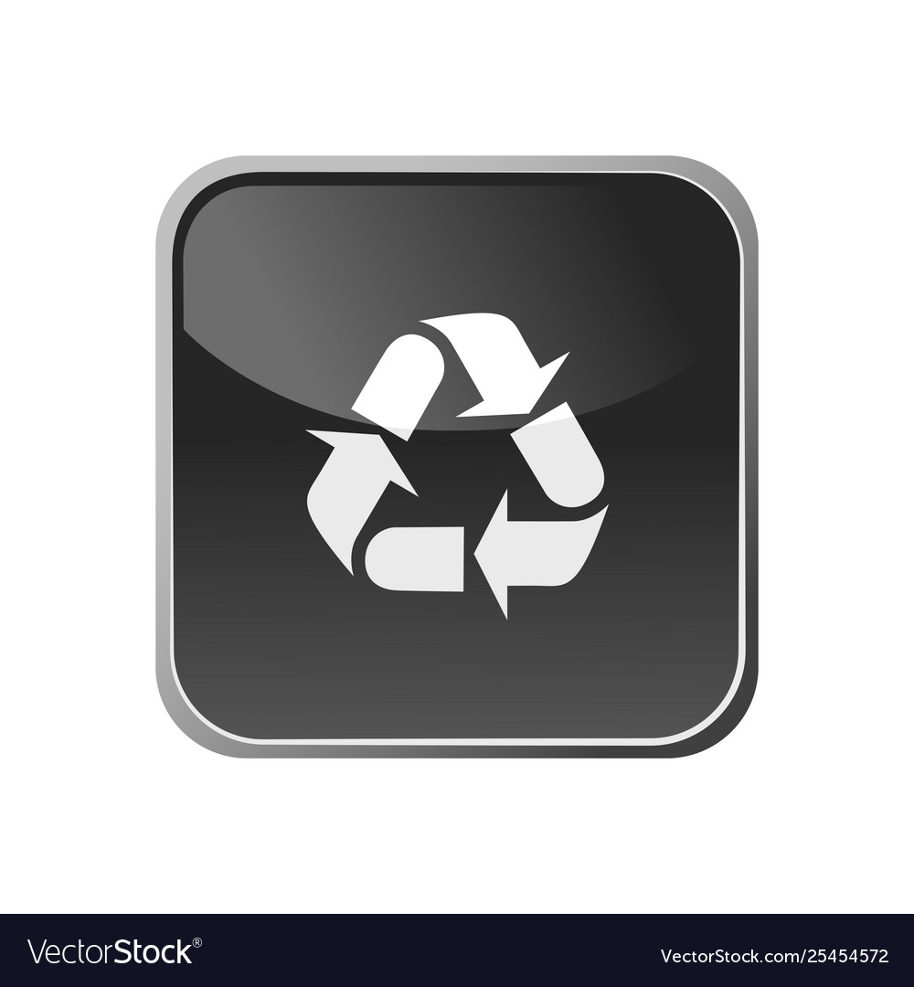 Recycling-Symbol auf einer quadratischen Taste