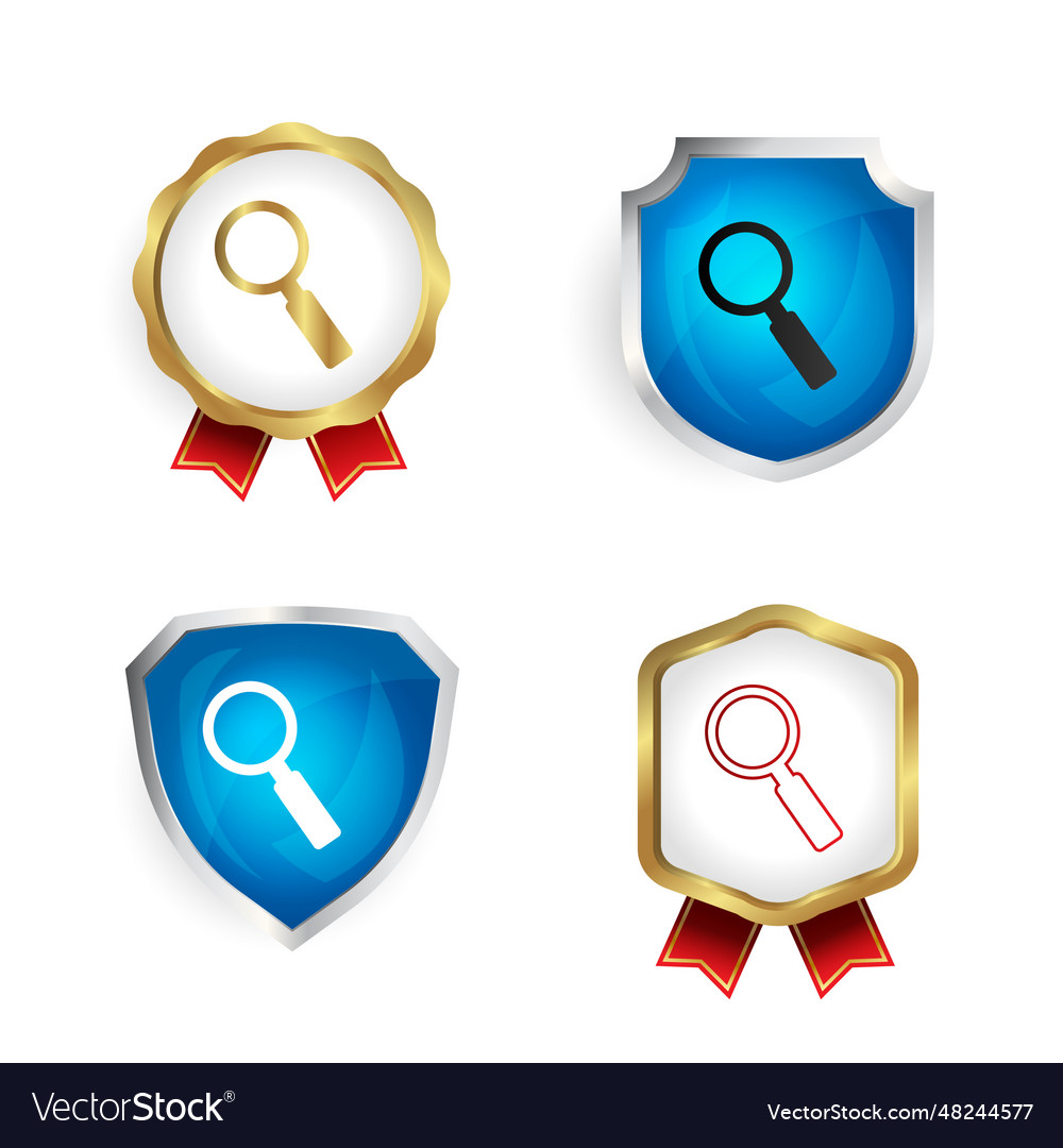 Abstract search badge and label collection