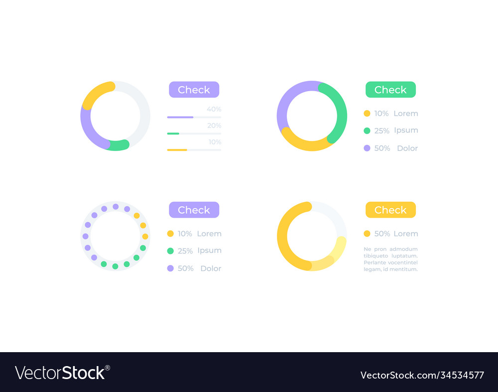 Info analysis ui elements kit vector image Info analysis ui elements kit