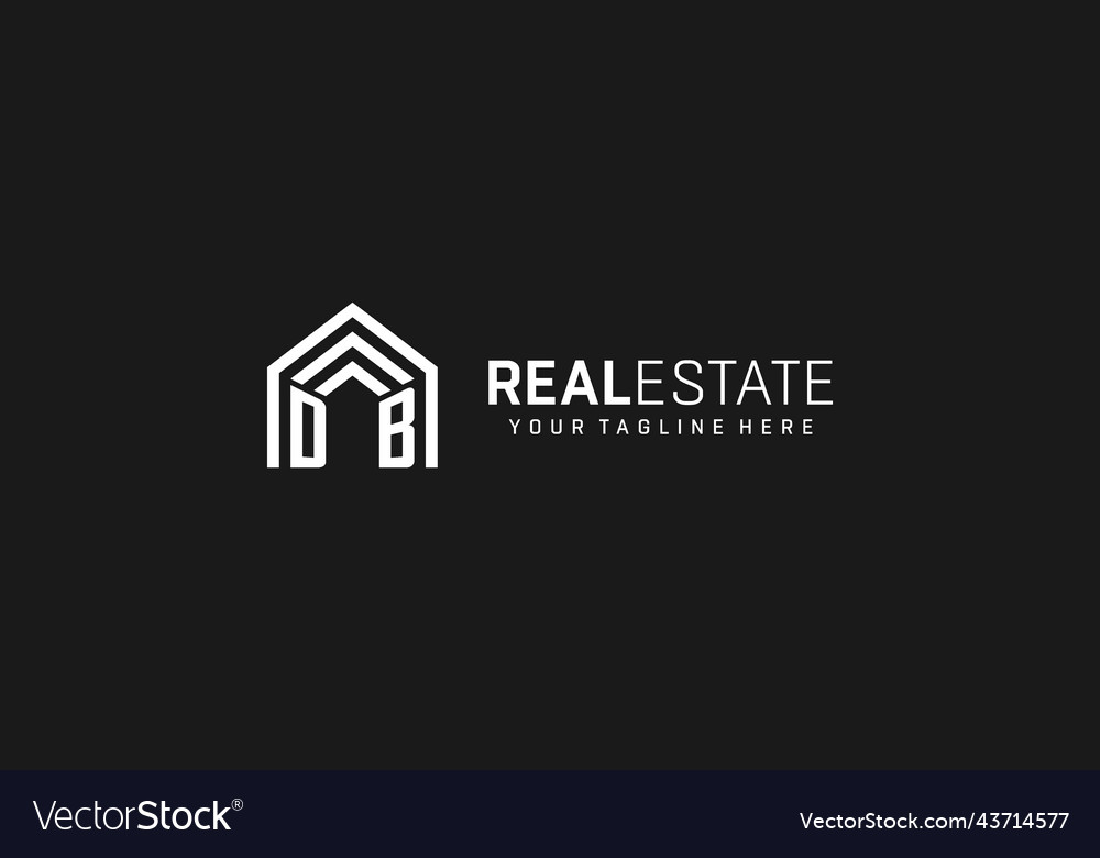 Letter db house roof shape logo creative real