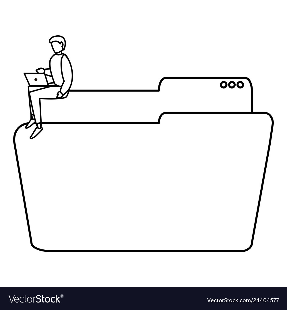 Man using folder document