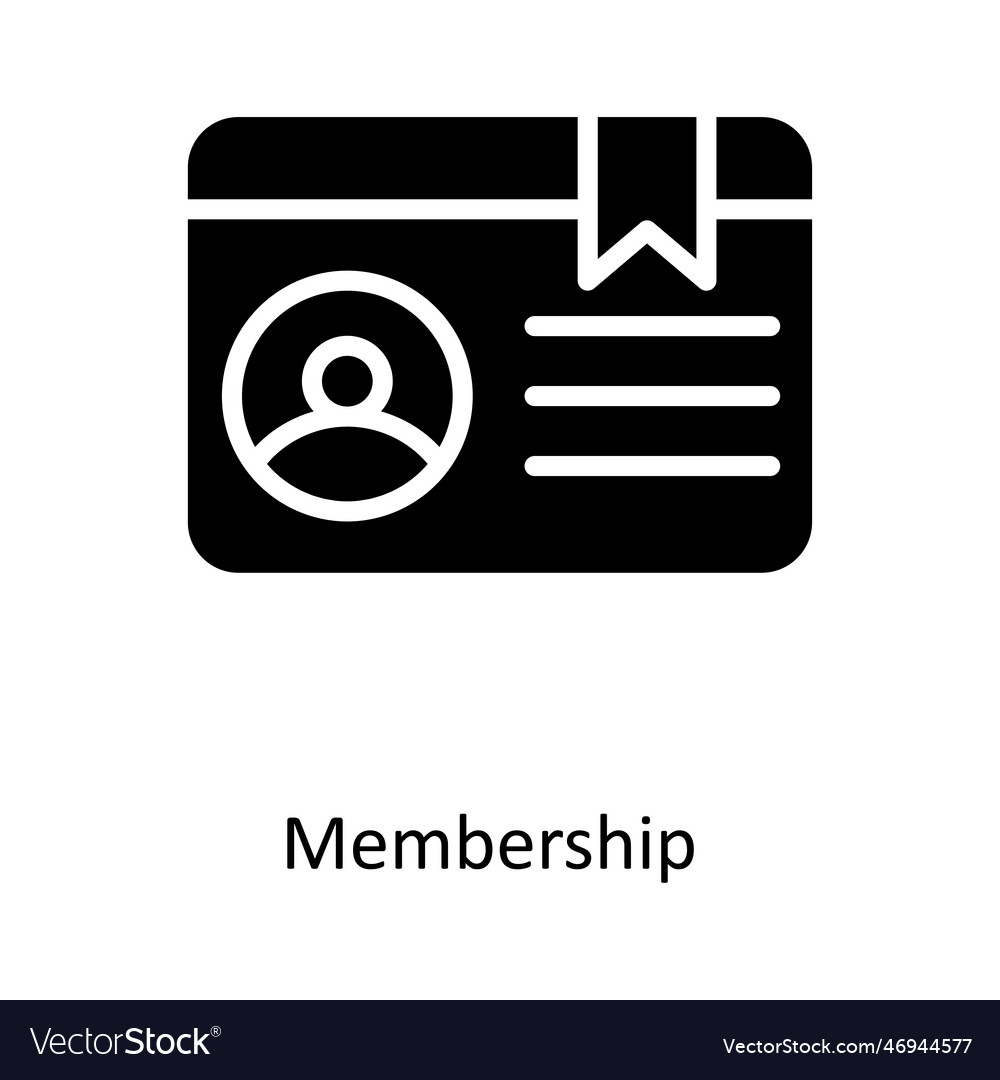 Membership solid icons simple stock illu