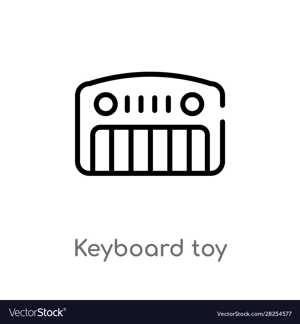 Outline keyboard toy icon isolated black simple