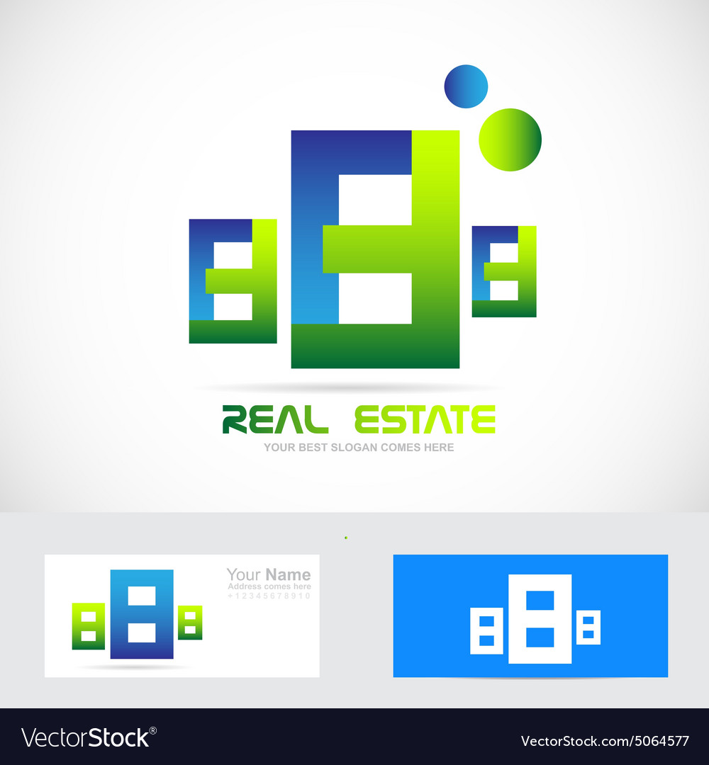 Real estate abstract buildings logo icon