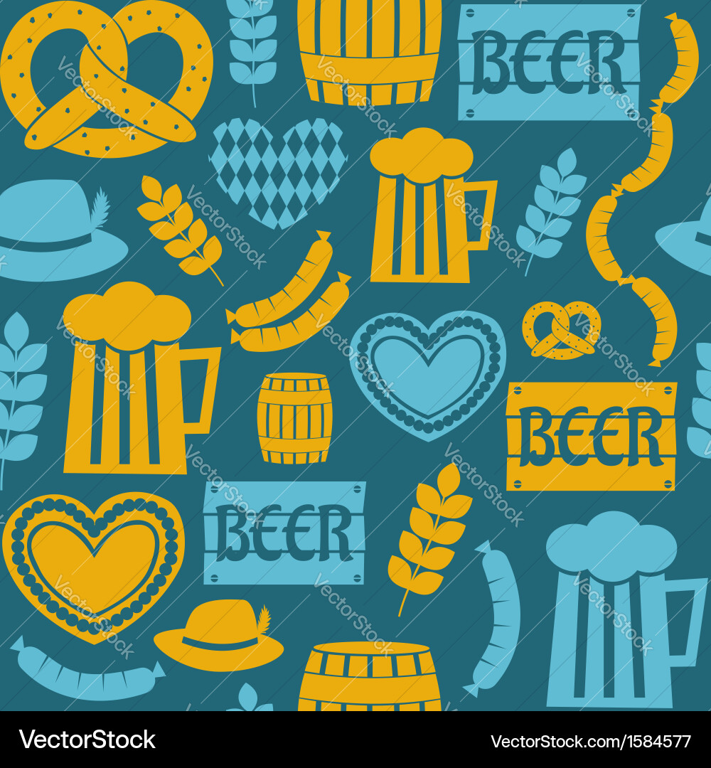 Seamless repeat oktoberfest party pattern Vector Image