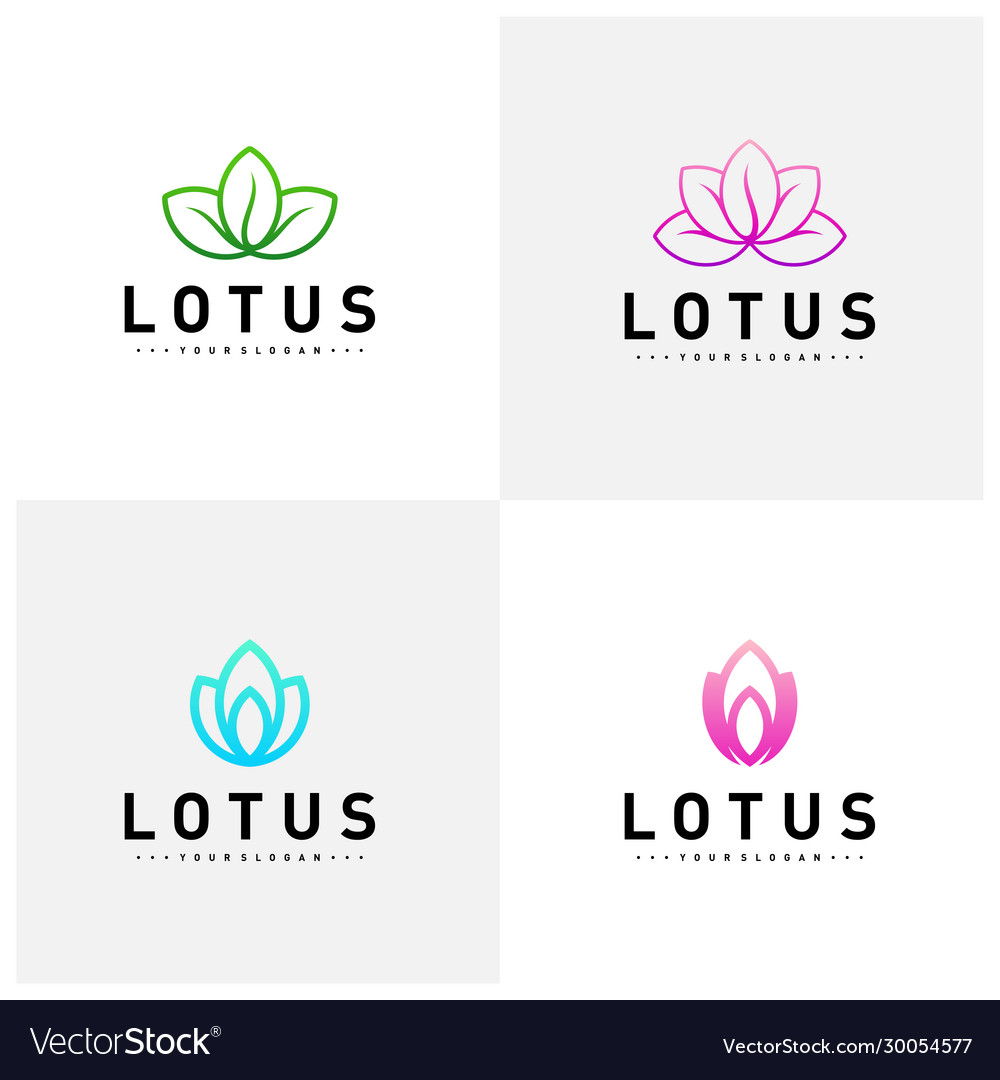 Set leaf logo design template nature