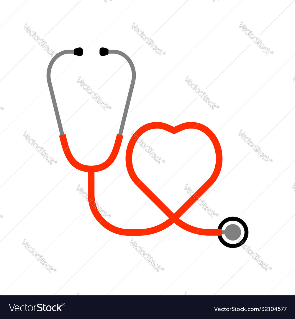 Premium Vector, Medical tool stethoscope isolated on white with heart  symbol