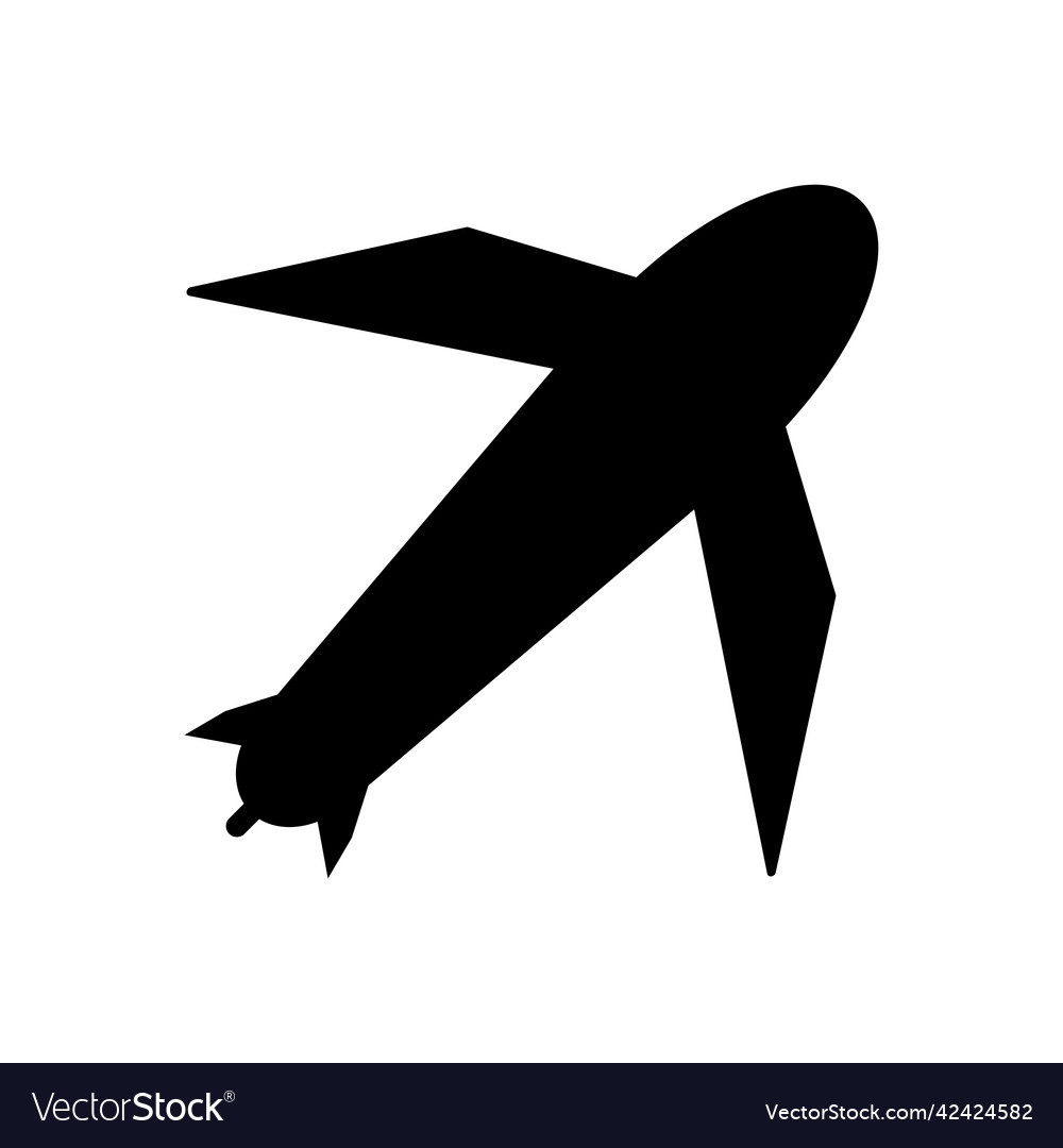 Airplane silhouette icon or jet plane