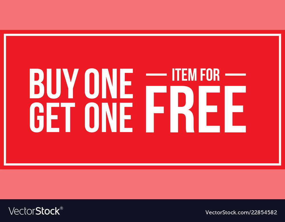 Buy one get off sign horizontal