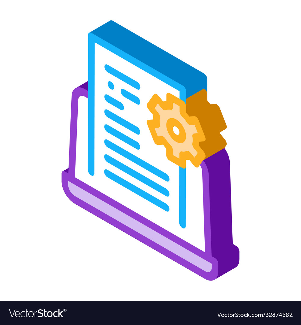 Front end technical tasks isometric icon