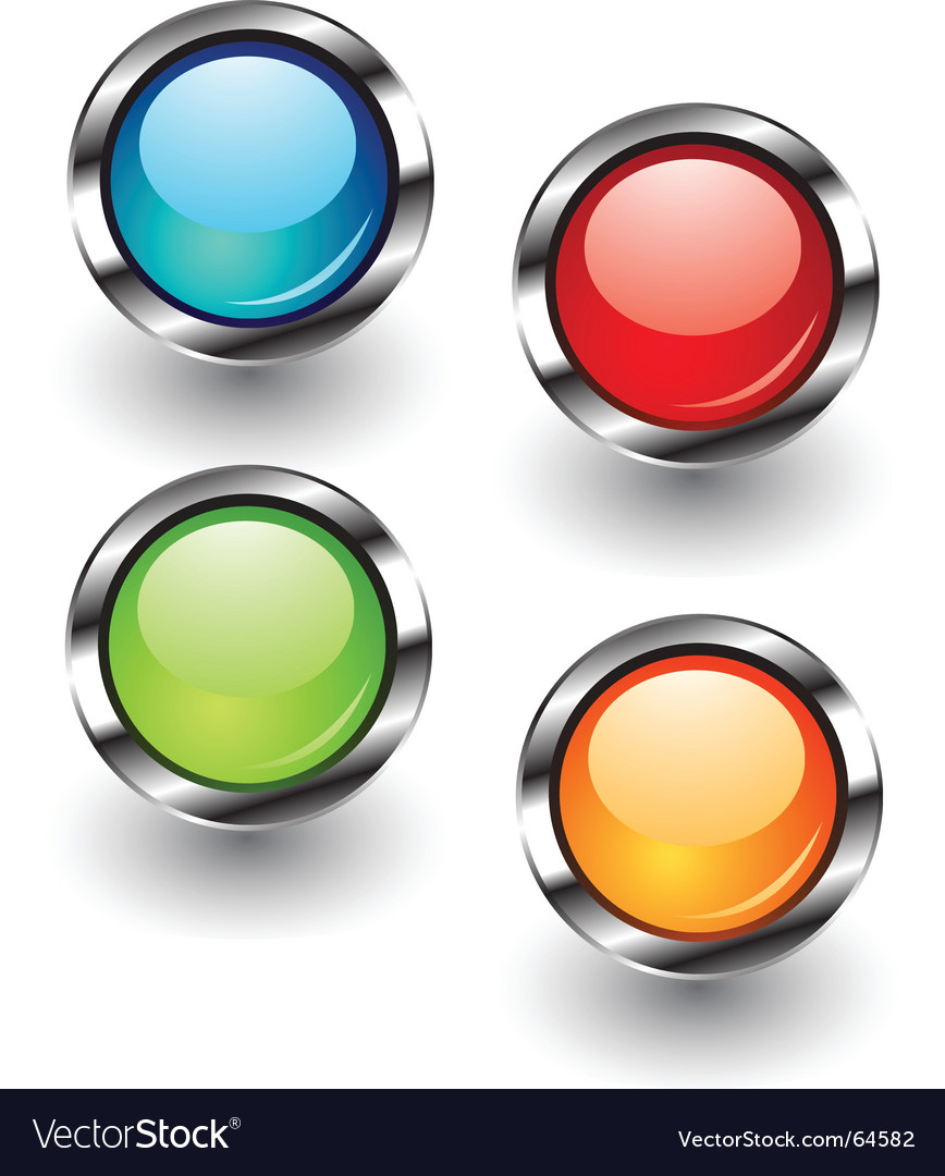 Glossy buttons Royalty Free Vector Image - VectorStock