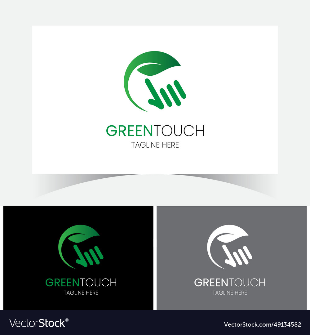 Green touch logo design template Royalty Free Vector Image