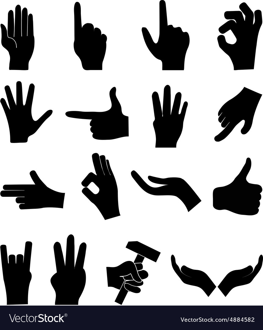 Hands icons set Royalty Free Vector Image - VectorStock