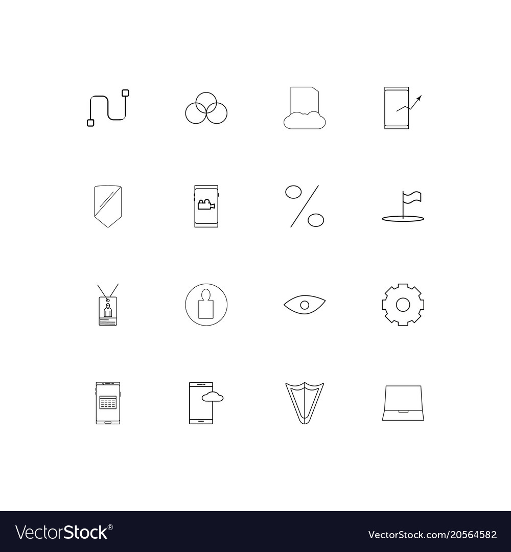 Internet technologies simple linear icons set