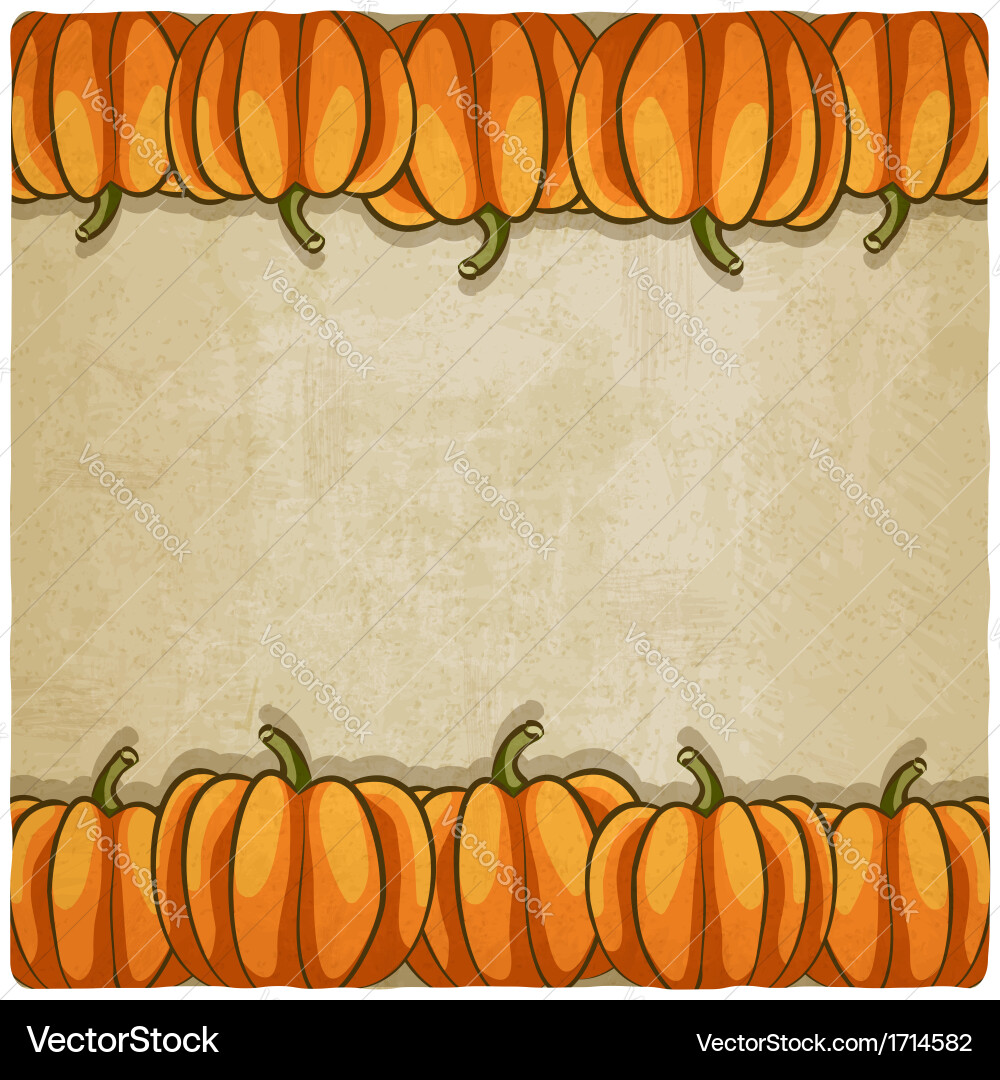 Old background with pumpkins Royalty Free Vector Image