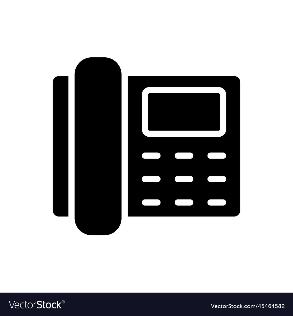 Telephone black glyph icon Royalty Free Vector Image