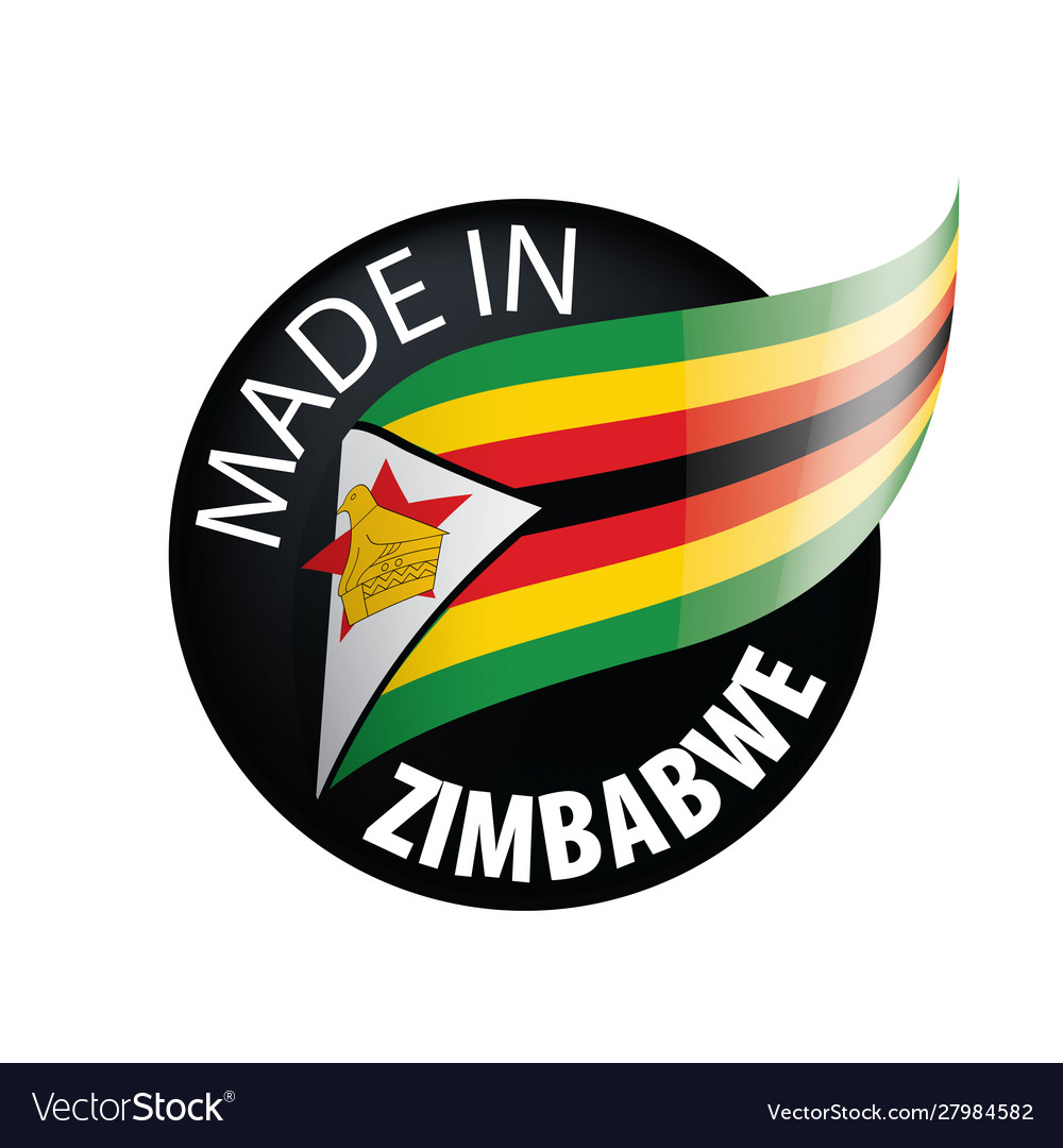 Zimbabwe flag on a white Royalty Free Vector Image