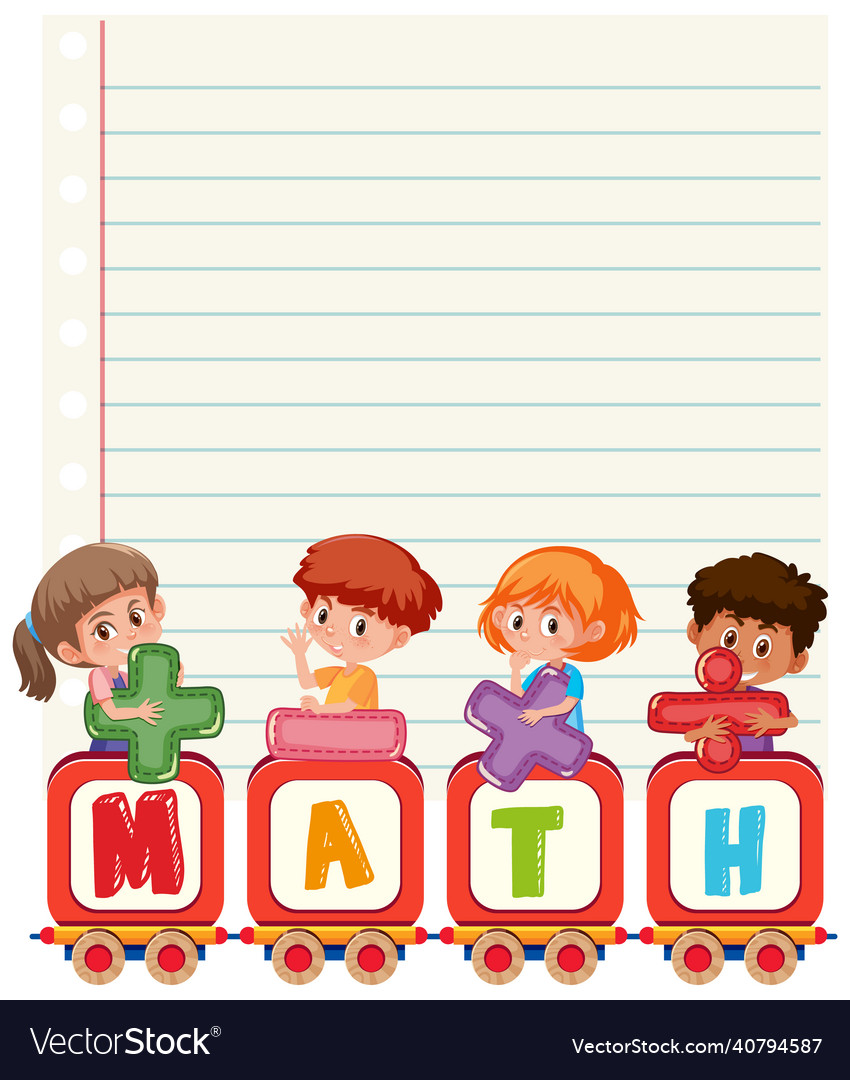 Blank math template with tools and elements Vector Image