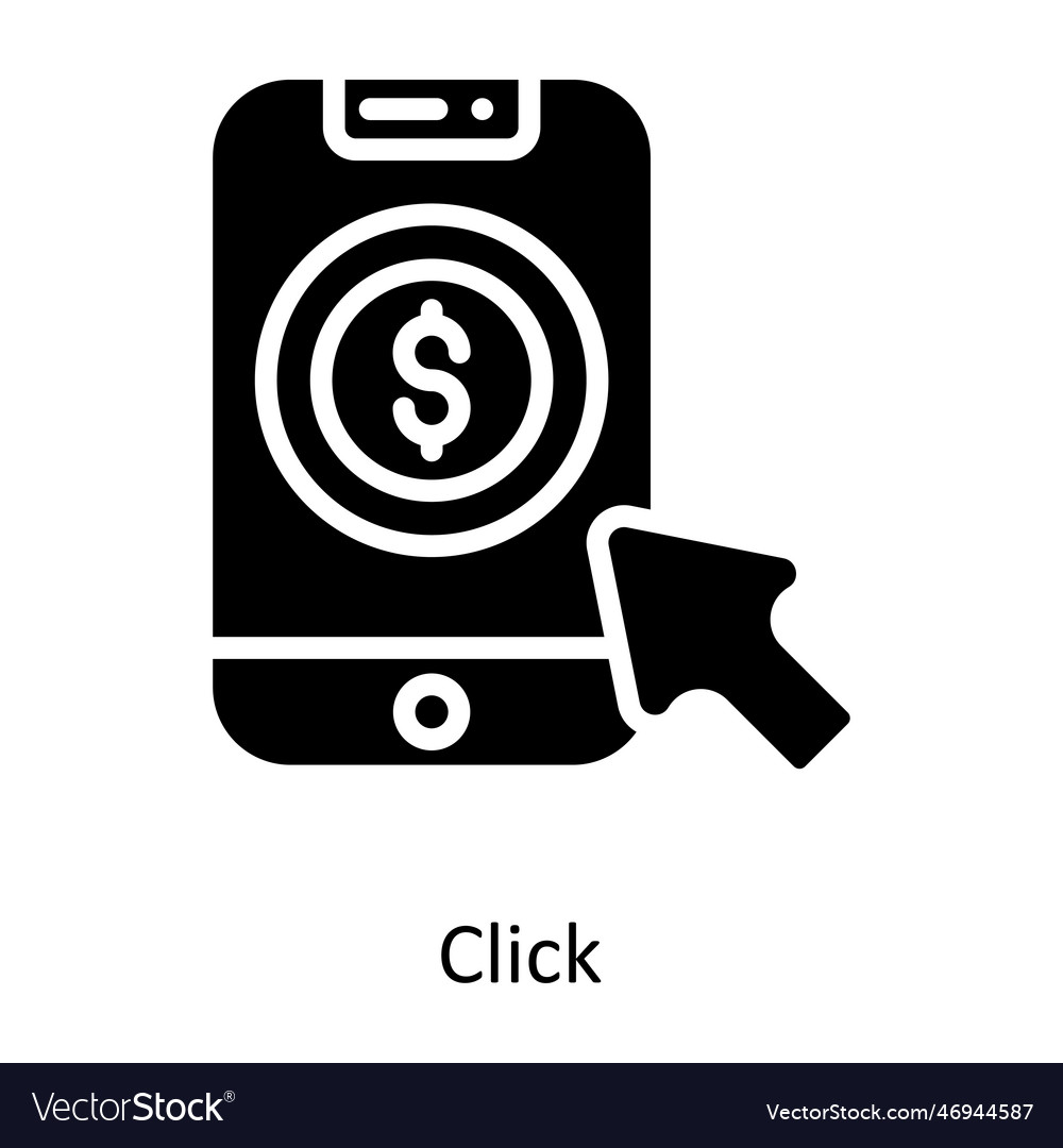 Click solid icons simple stock Royalty Free Vector Image