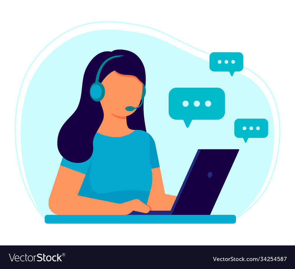 Customer service woman operator call center Vector Image