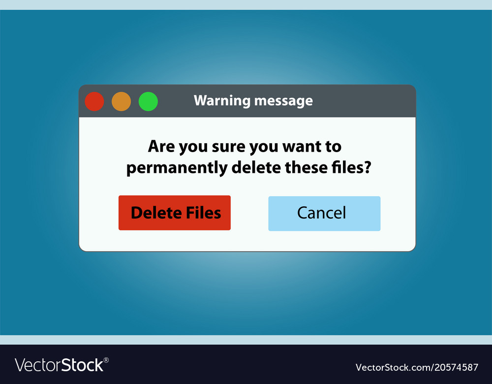 Delete files dialog window