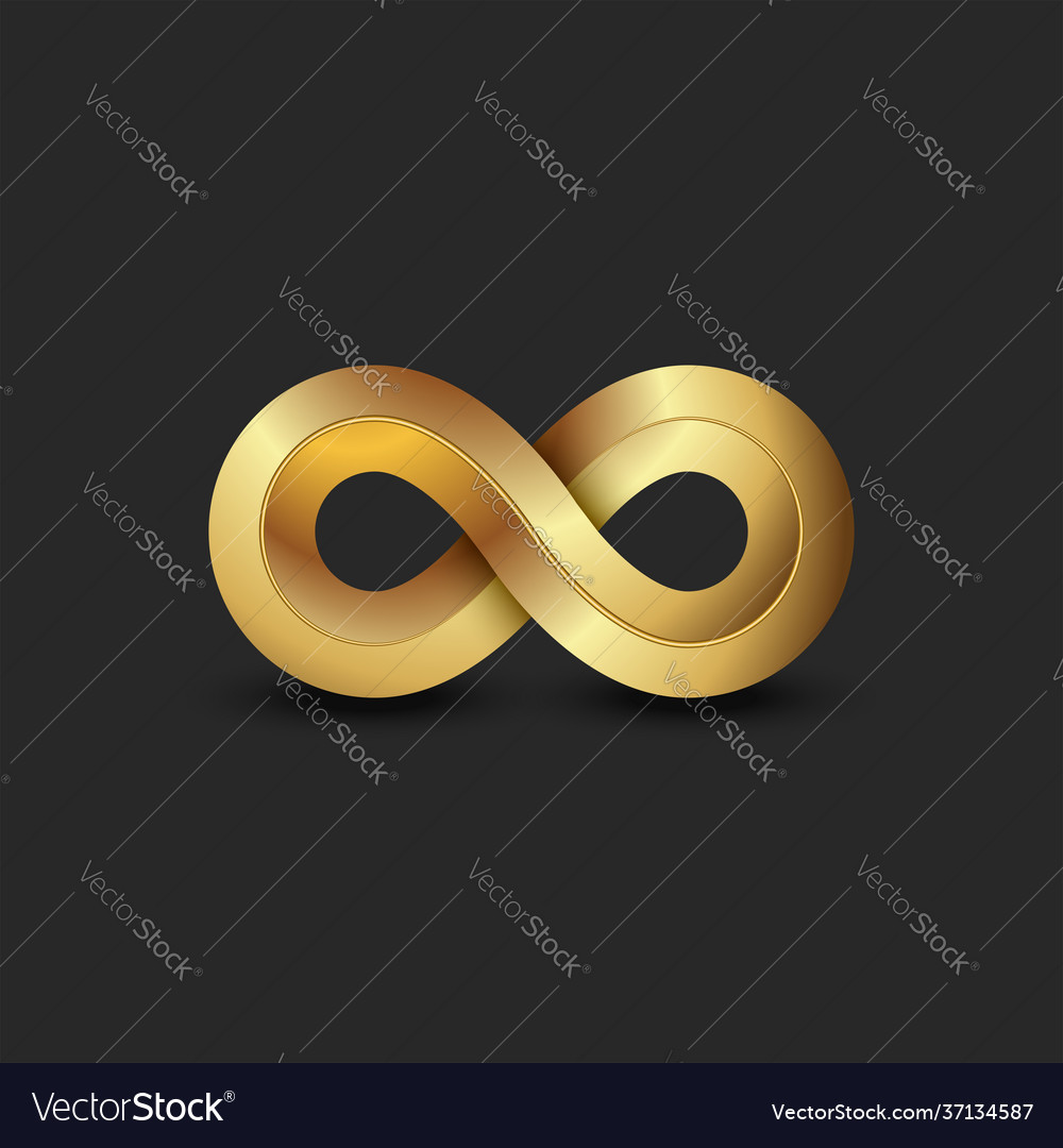 Infinite logo 3d golden ratio geometric shape Vector Image