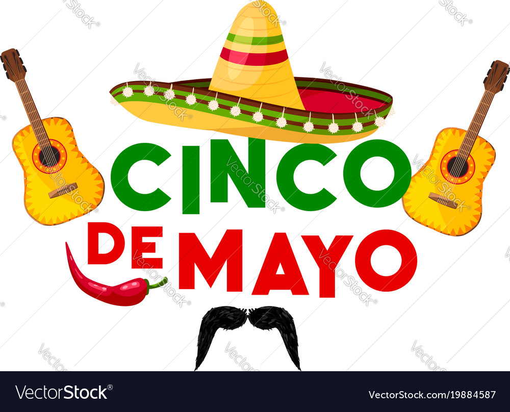 Mexican Cinco De Mayo Fiesta Party Greeting Card Vector Image