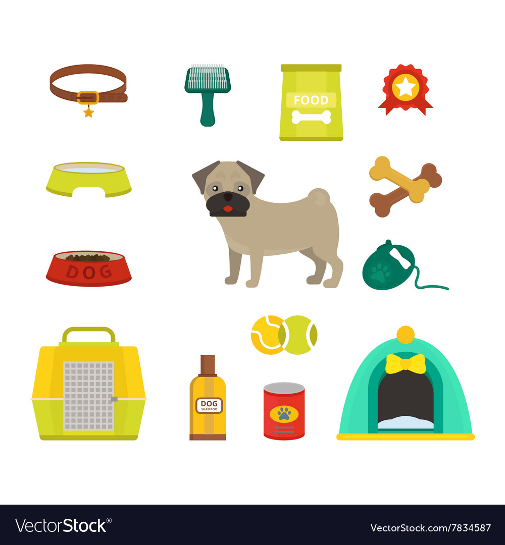 Pug dog symbols Royalty Free Vector Image - VectorStock