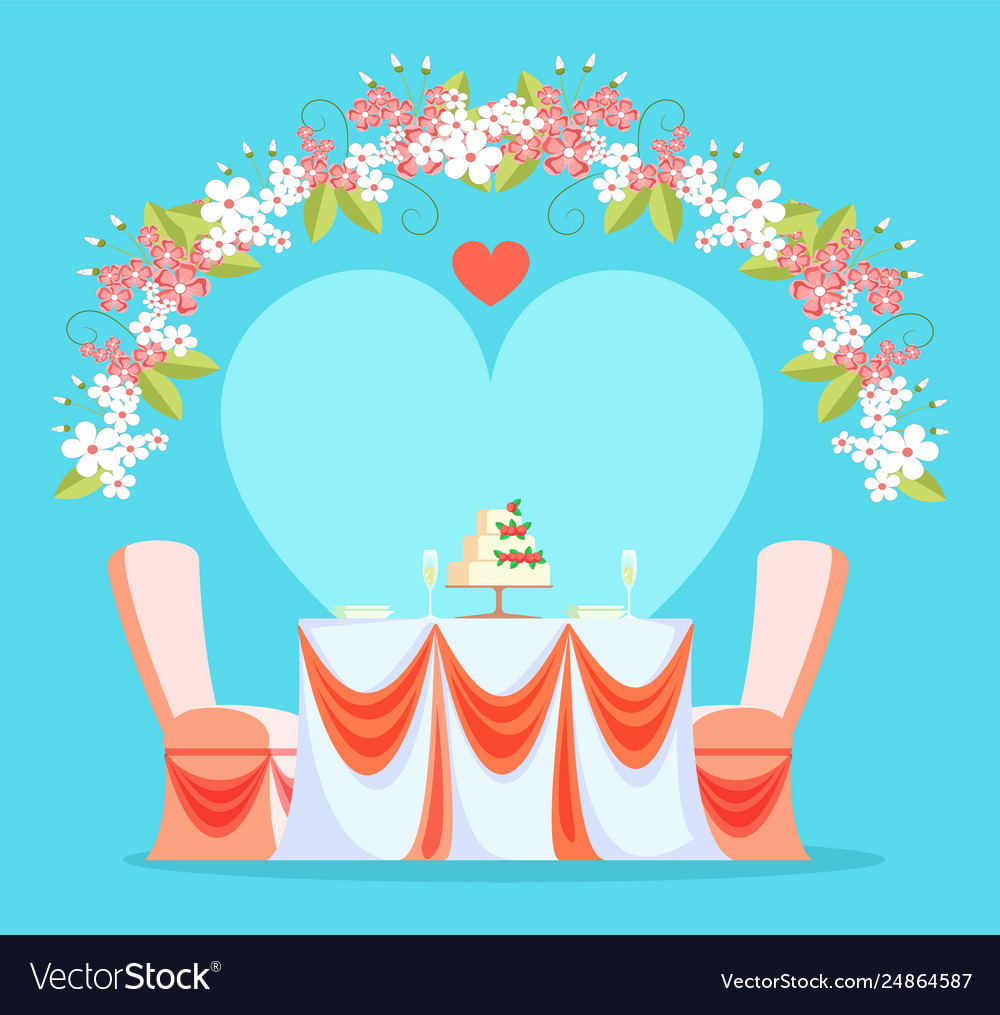 Restaurant Wedding Reception Table And Chairs Vector Image