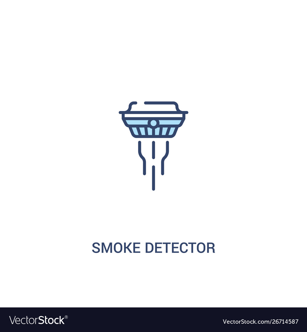 Smoke detector concept 2 colored icon simple line