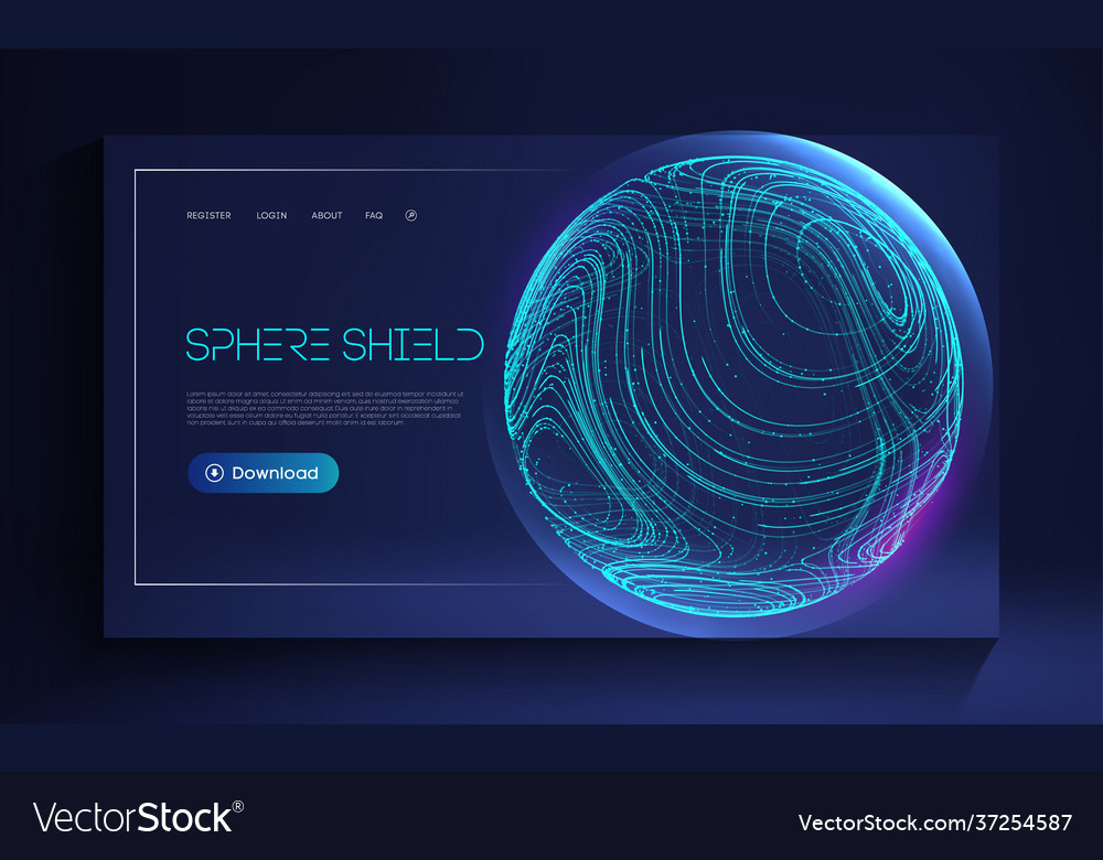 Sphere shield protect in abstract style virus Vector Image