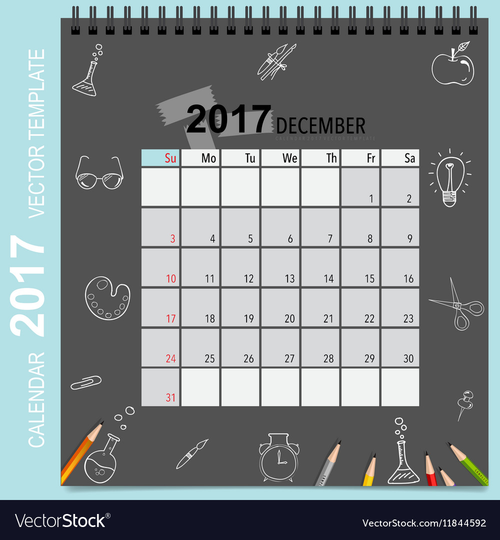 2017 calendar planner design monthly