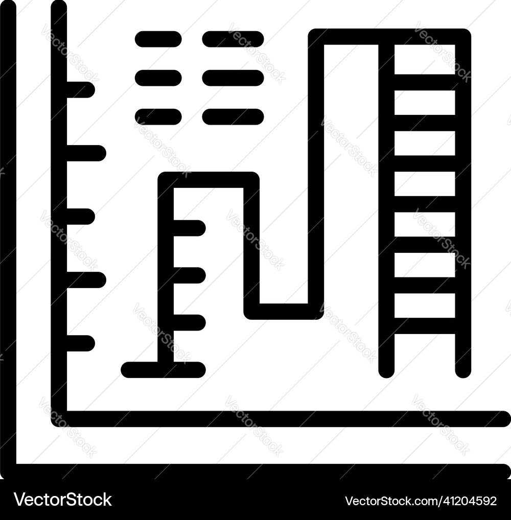 Analysis data icon outline research chart Vector Image