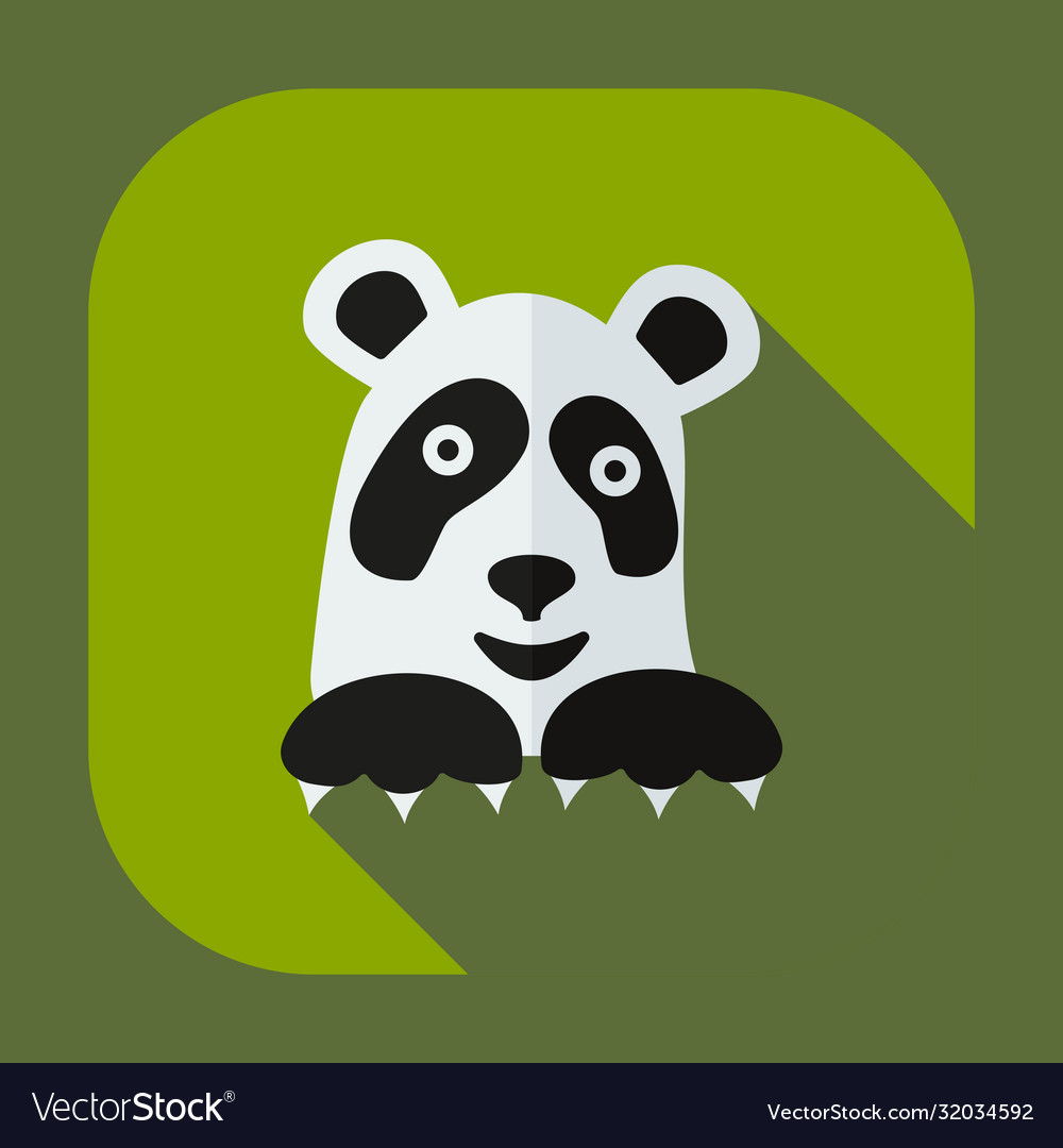 Flat modern design with shadow icons pandas Vector Image