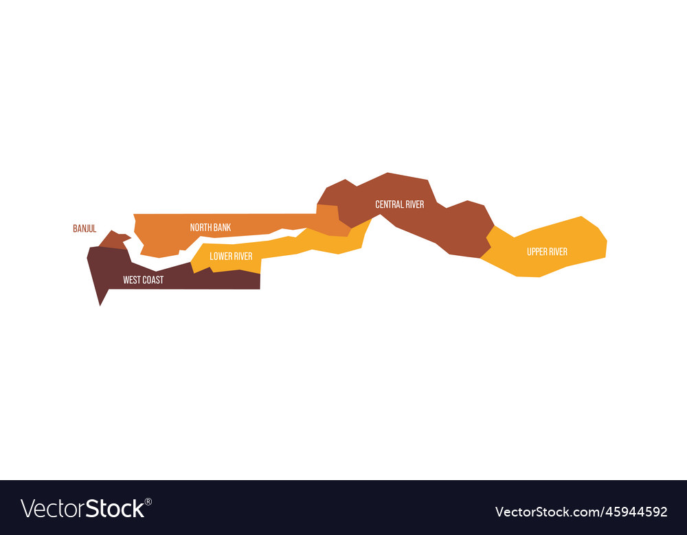Gambia political map of administrative