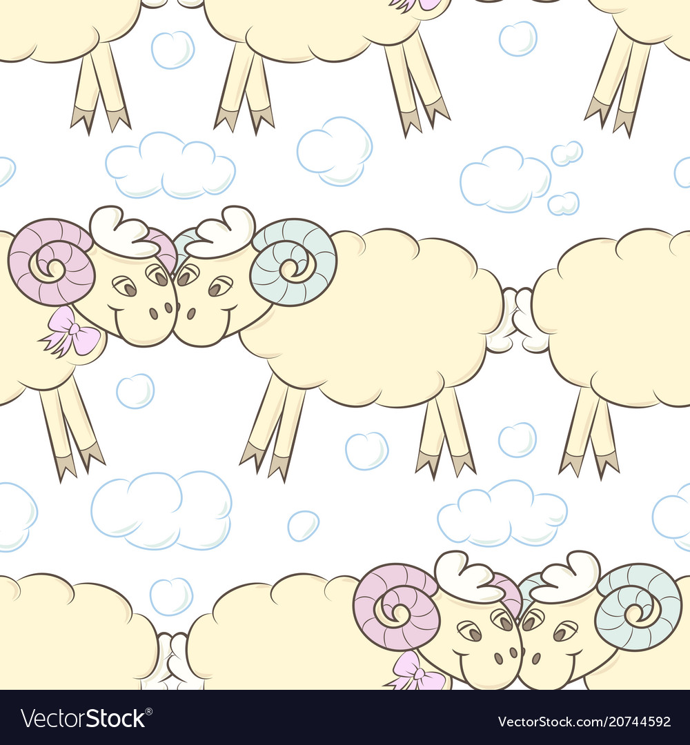 Seamless pattern background with sheep vector image Seamless pattern background with sheep