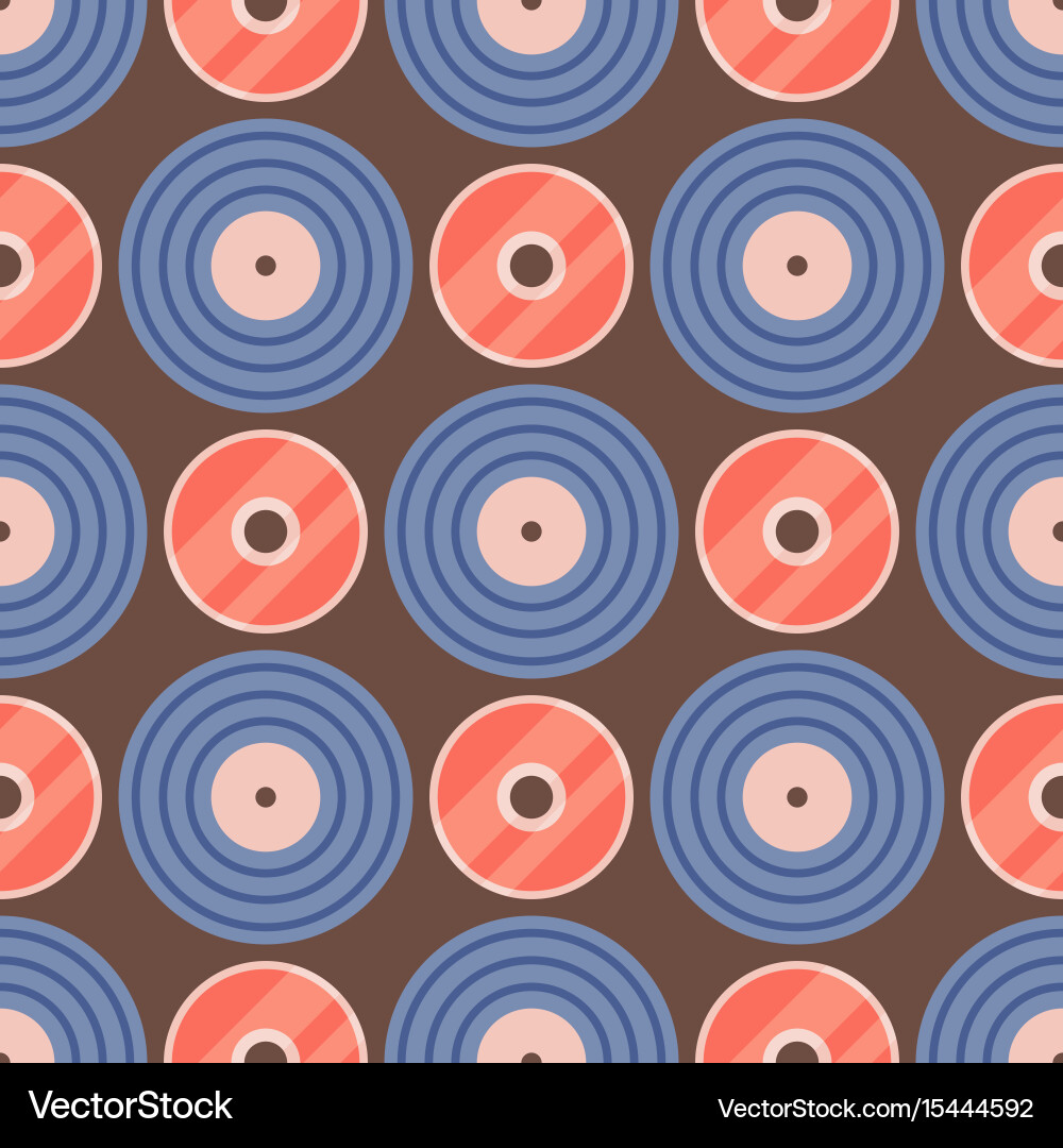 Seamless pattern retro vinyl musical record audio Vector Image