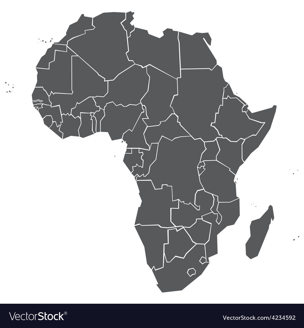 Simplified Political Map Of Africa Royalty Free Vector Image 8672