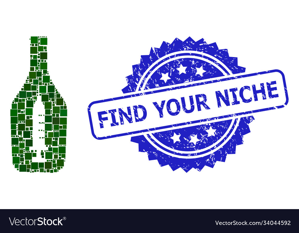 Textured find your niche seal and square dot