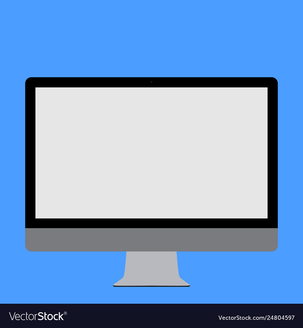 Blank white computer monitor vector image Blank white computer monitor