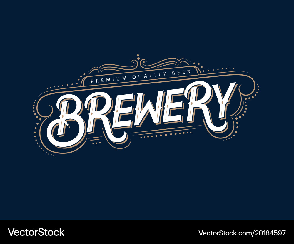 Brewery vintage logo label badge Royalty Free Vector Image