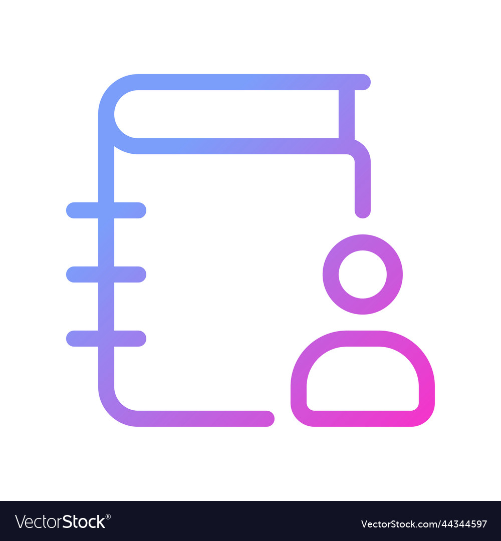 Contact list pixel perfect gradient linear ui icon vector image Contact list pixel perfect gradient linear ui icon