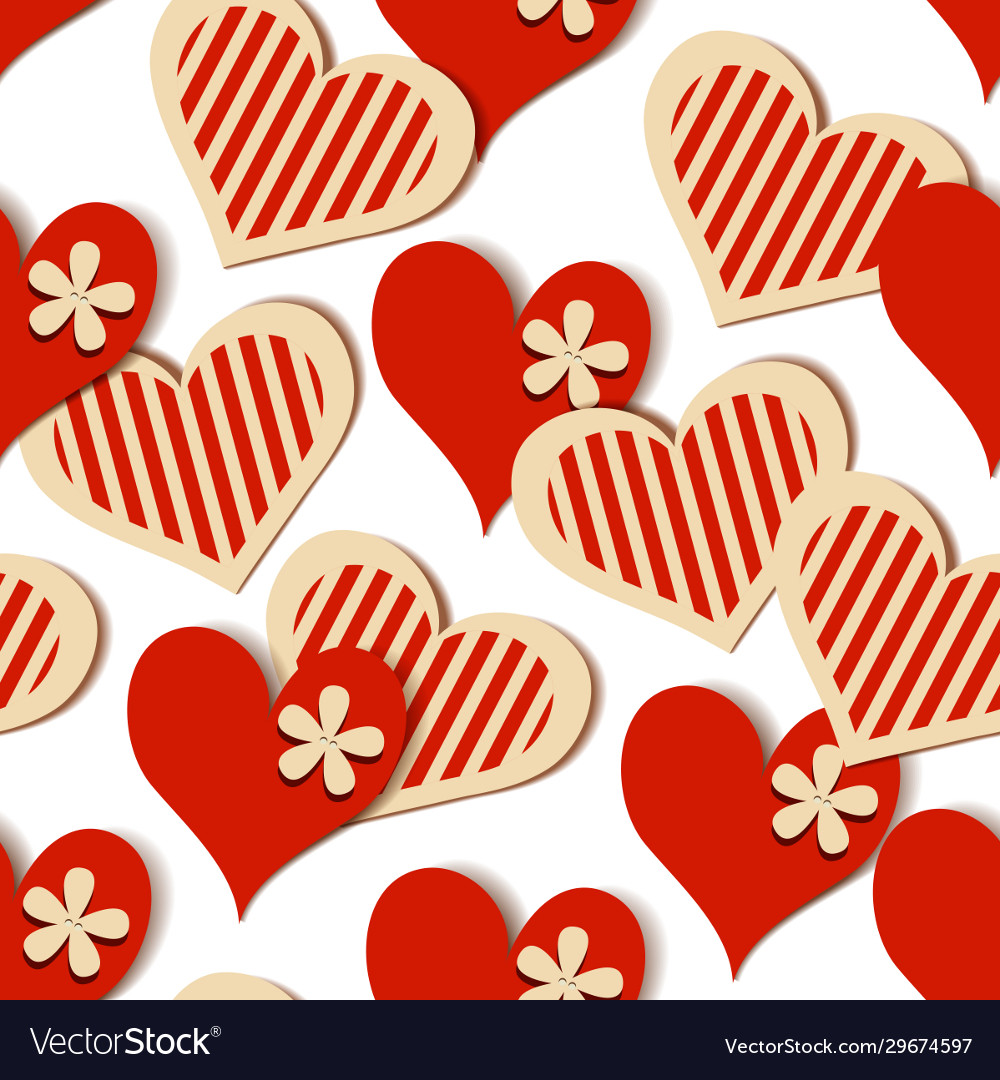 Decorative hearts seamless pattern valentines day vector image Decorative hearts seamless pattern valentines day