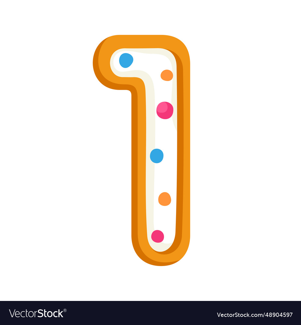 Doughnut cartoon number 1 Royalty Free Vector Image